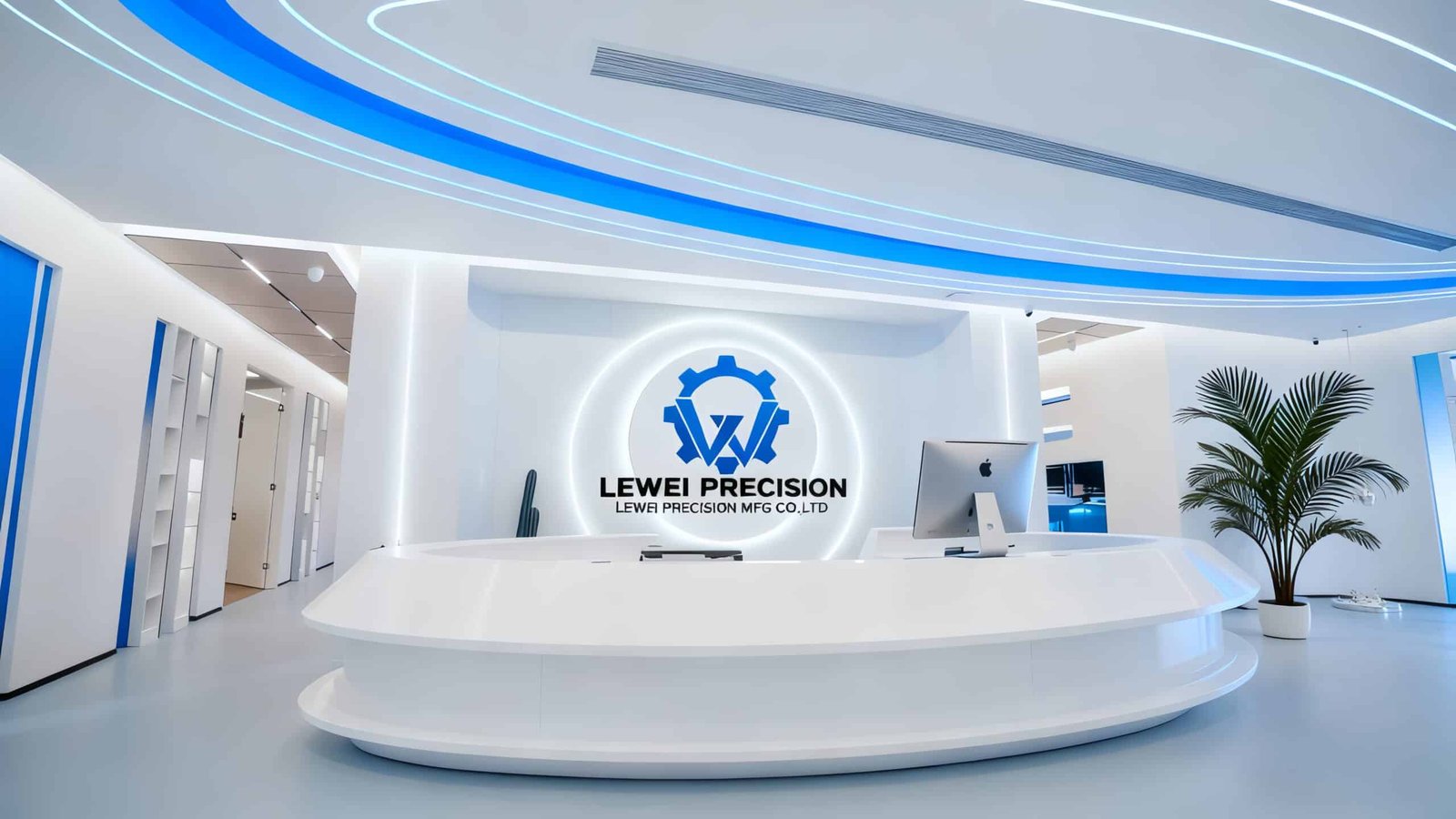Lewei Precision reception area with modern design.