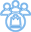 Group icon with shopping bag symbol.