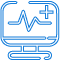 Medical monitor with heartbeat waveform icon