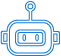 Blue robot head icon with antenna
