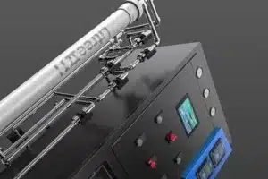 Industrial machinery with sophisticated control panel and pipes
